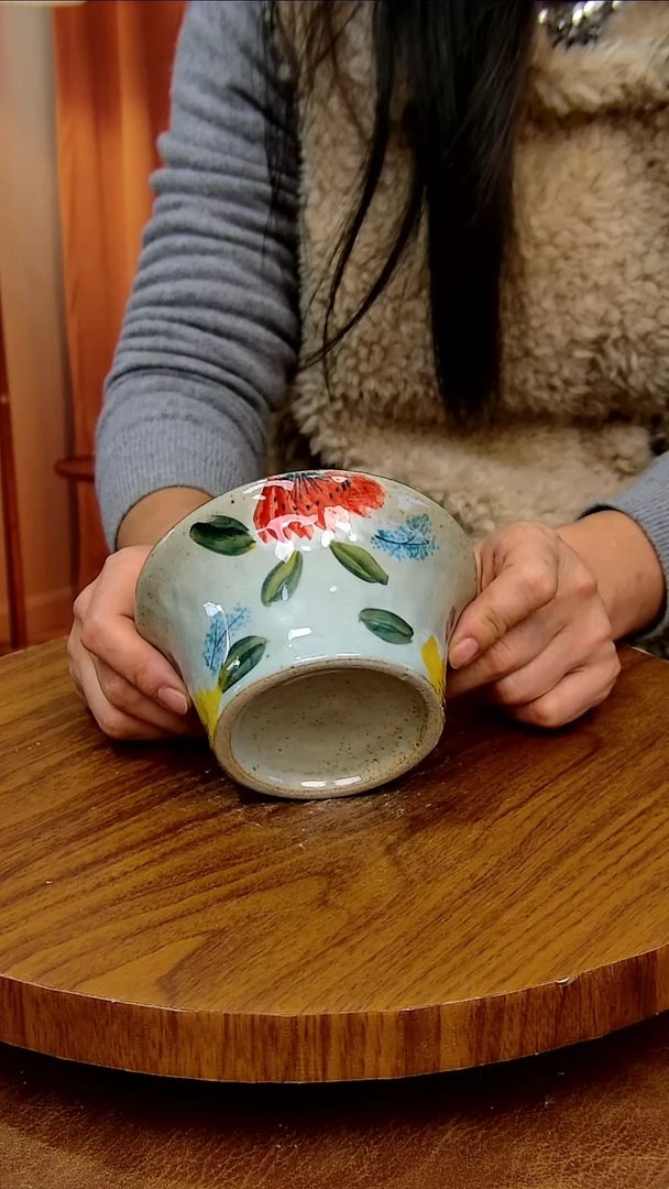 杯子陶景德镇手工手绘釉下彩陶瓷，微瑕冰裂釉