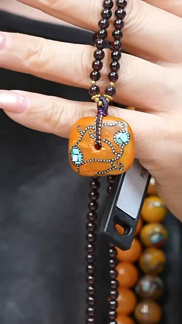 蜜蜡颈饰未镶嵌9023天然蜜蜡珠宝奇石全部保真