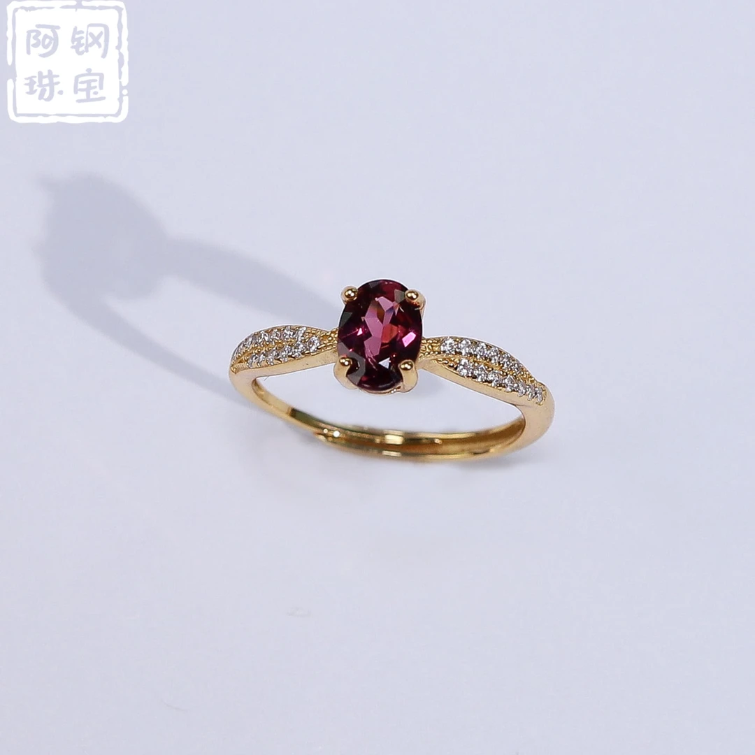 石榴石戒指5*7酒红彩色宝石女人石S925镶嵌-多样性发其一-SL913