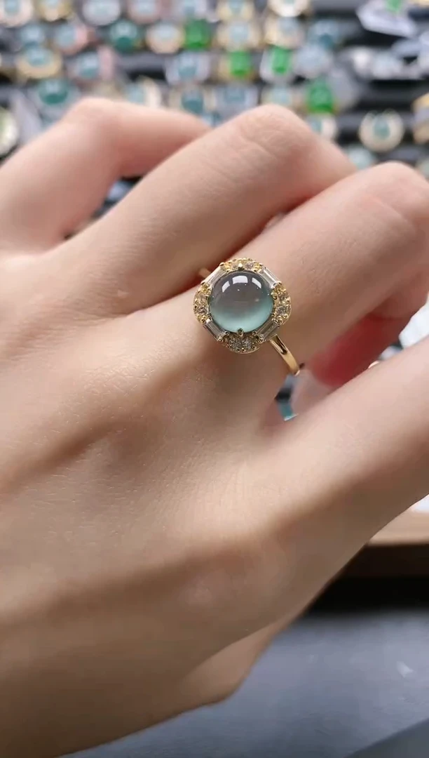 【闪购商品】翡翠戒指银S925镶嵌51511-20