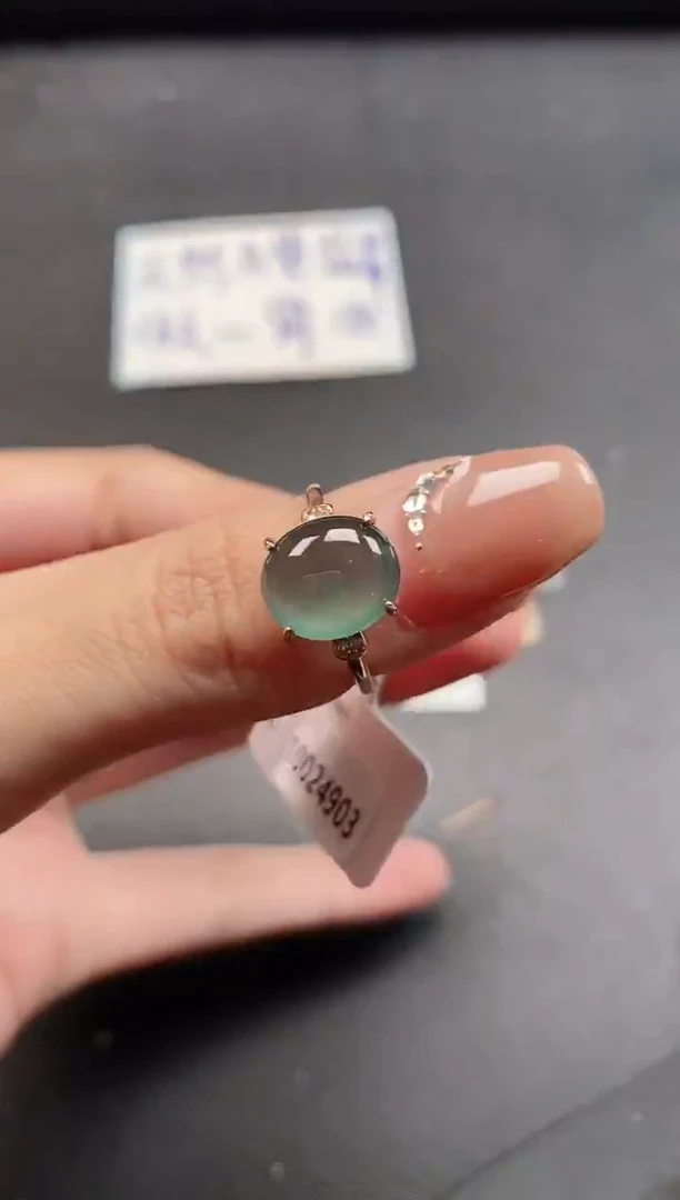 银S925镶嵌戒指翡翠51511