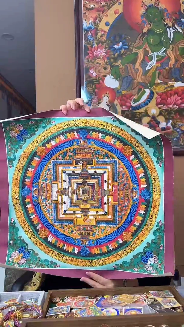 吊坠小房子-纯手绘唐卡