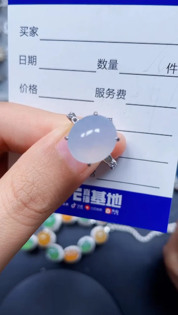 翡翠戒指银S925镶嵌0016