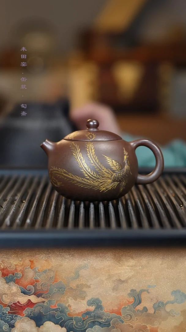 茶壶紫砂胭脂红柴烧天茶星紫泥凤凰180cc