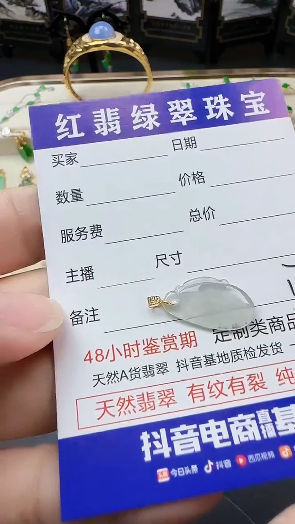 翡翠18K金镶嵌颈饰00000000