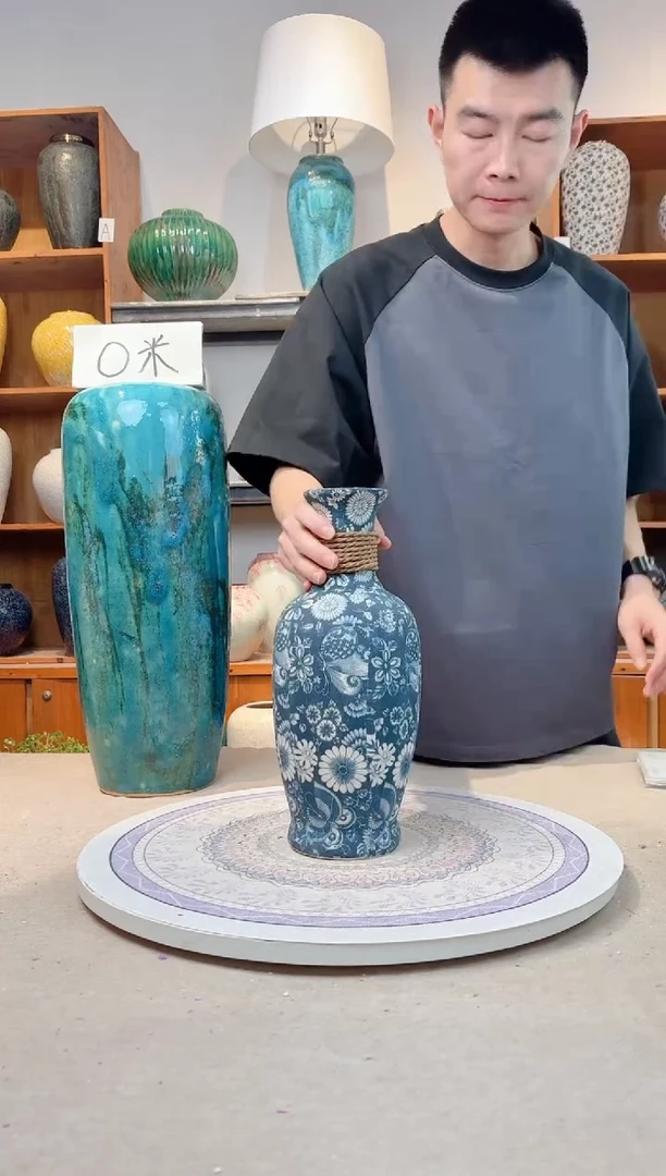 瓶陶瓷花瓶  福利 青花麻绳中号 不装水