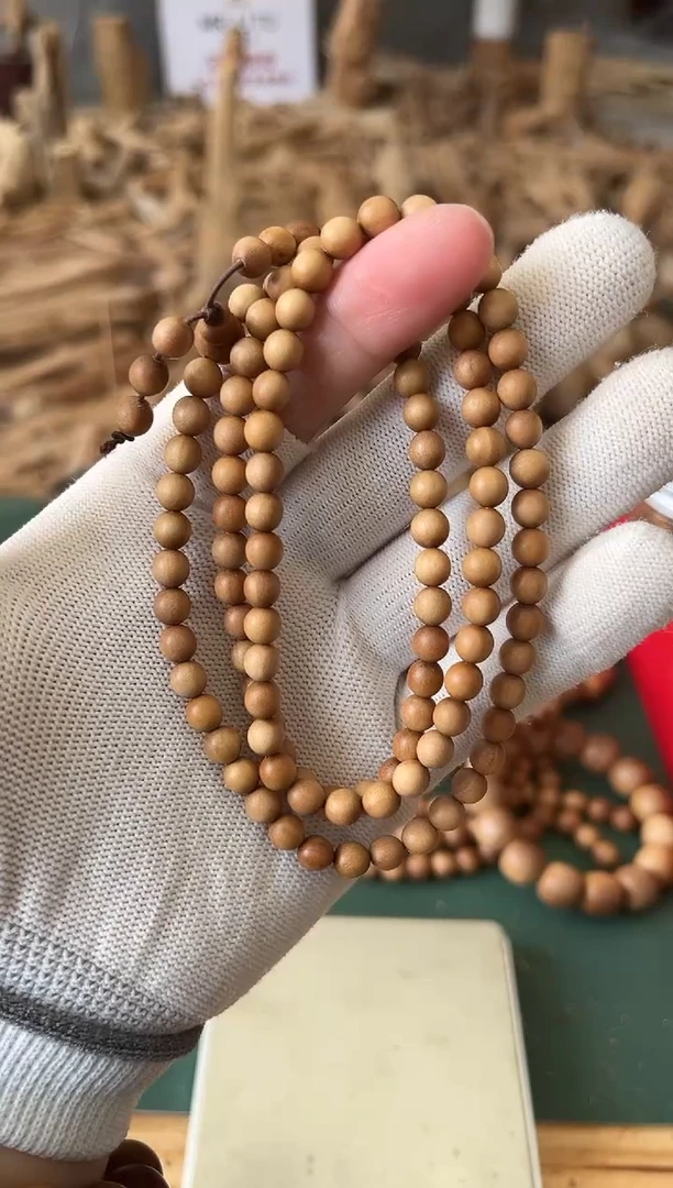 檀香木手串正区老山檀 0.6*108颗 顺纹 多圈 奶香奶甜