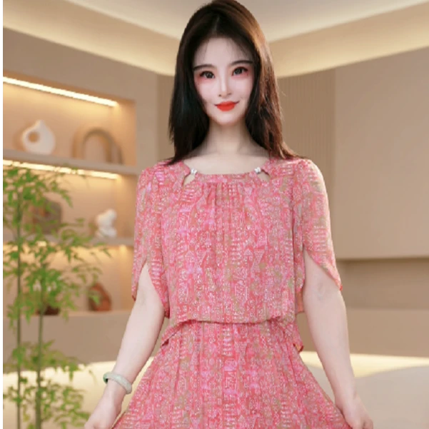 2025新高级感设计风洋气温柔精致优雅显瘦百搭减龄假两件连衣裙