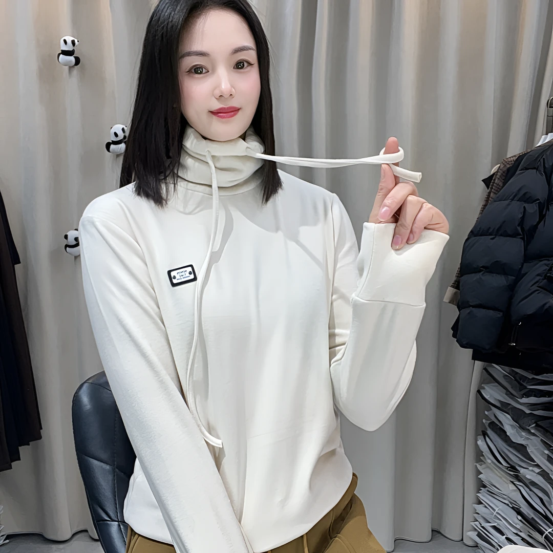 《好兮好》冬季新款时尚保暖高领双面德绒卫衣815