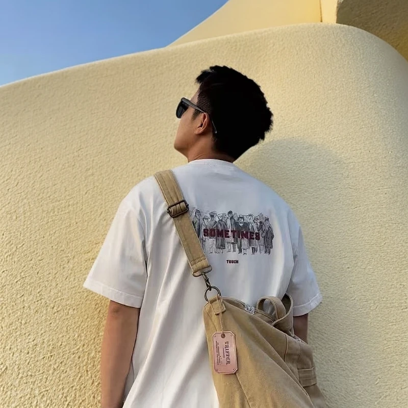 25051执序男款2025休闲夏季宽松潮流日系冰凉简约时尚情侣男士T恤