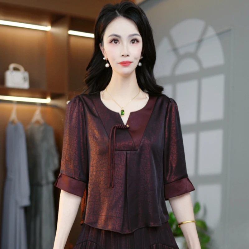 春季新款时尚遮肉显瘦气质洋气假两件大码中袖宽松连衣裙M-4XL