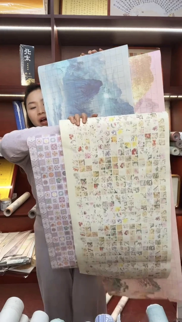 L10 2cm方格/2卷 澜叠+桃夭，W10 2cm方格/2卷 晓录+紫韵