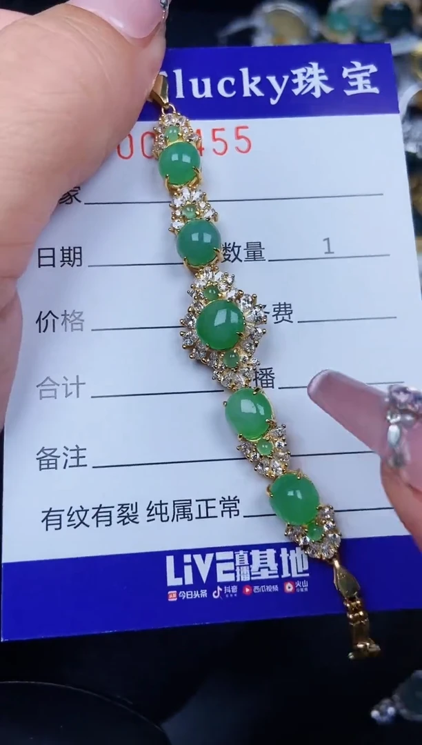 翡翠银S925镶嵌颈饰2455