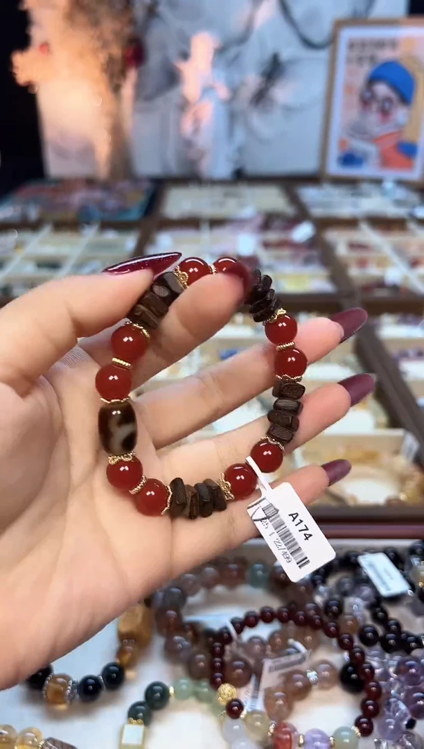 【闪购商品】玛瑙/玉髓手链未镶嵌A174 天然红玛瑙手串+隐形财爷