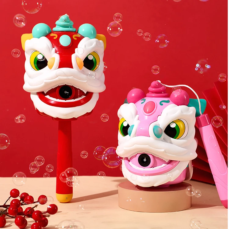 醒狮泡泡机电池款-5包泡泡液玩具泡泡机