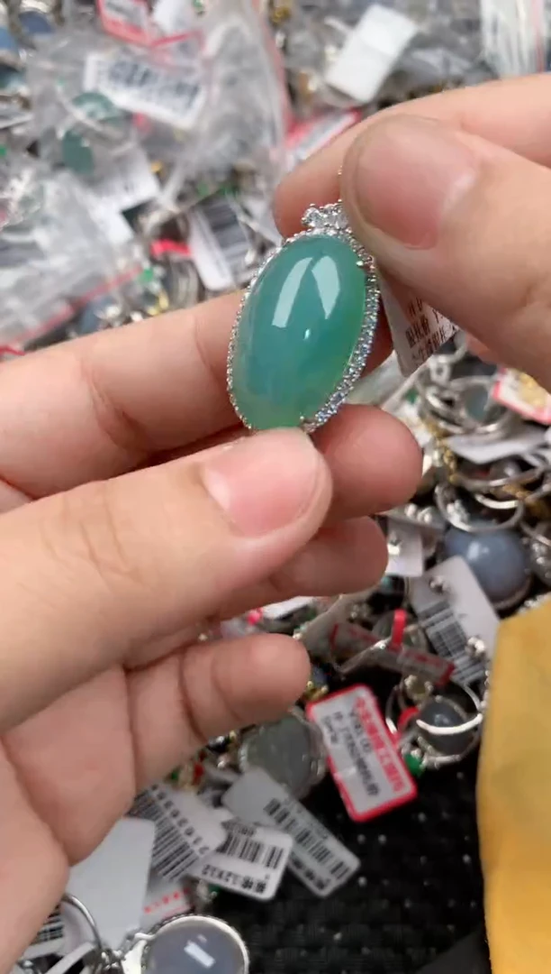 银S925镶嵌戒指翡翠333   6
