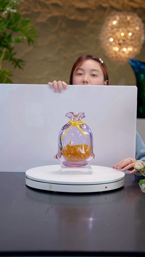 摆件金紫色福袋摆件