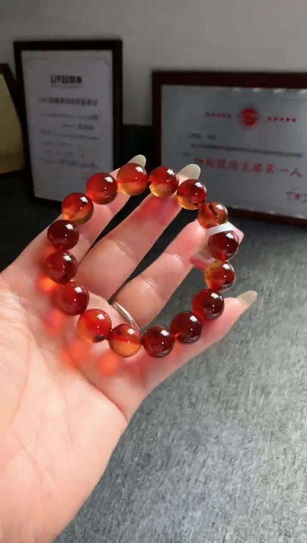未镶嵌琥珀手串规格13微瑕血珀手串#57