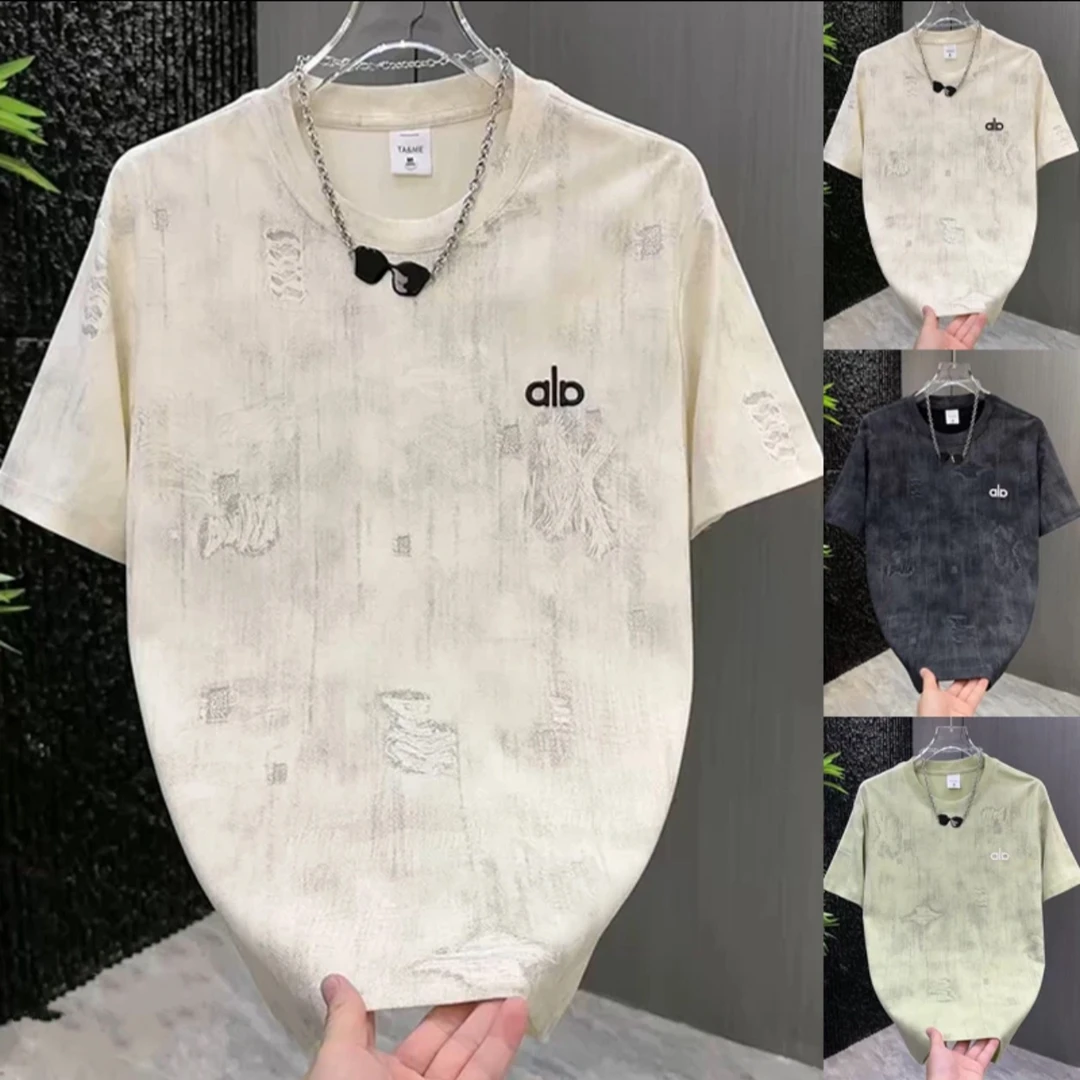 刺绣男士短袖爆款2025新款t恤夏季薄款透气半袖上衣流行衣服男生