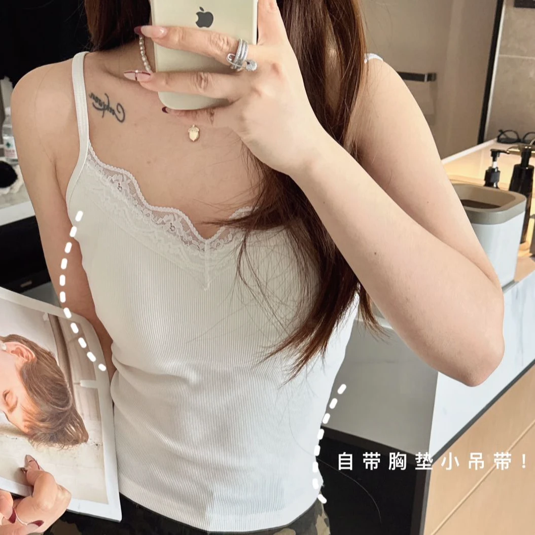 臻韩美2025裸感白色美背无痕修身外穿打底美背防走光