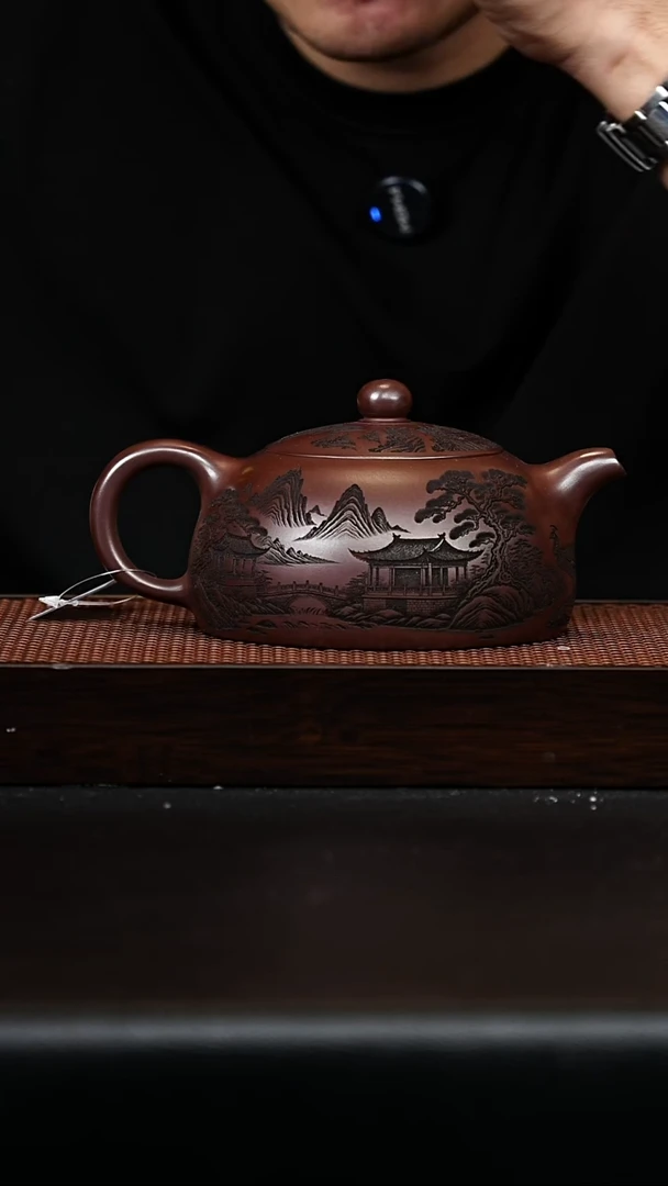 茶杯紫砂宜兴紫砂 半月 石红 李恒阳 h198