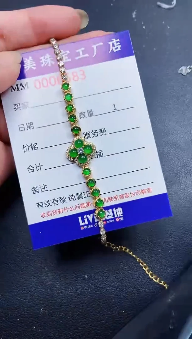 翡翠银S925镶嵌颈饰6583