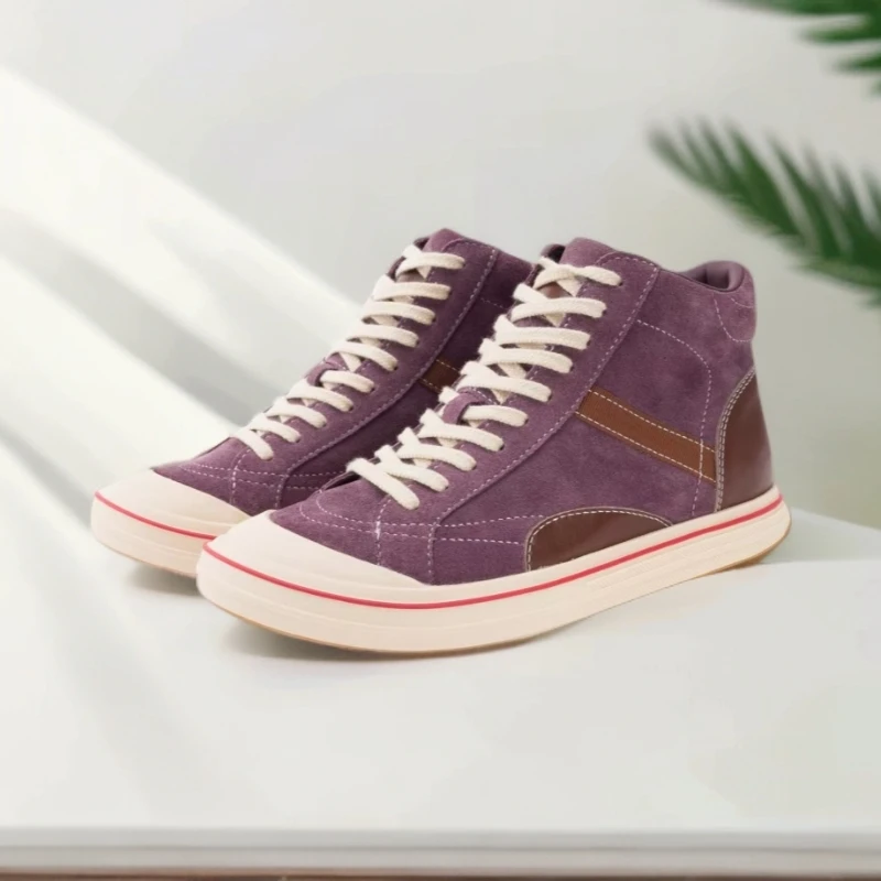 SGIRL TWTW复古时尚高帮帆布鞋女2025秋季简约百搭透气平底休闲鞋