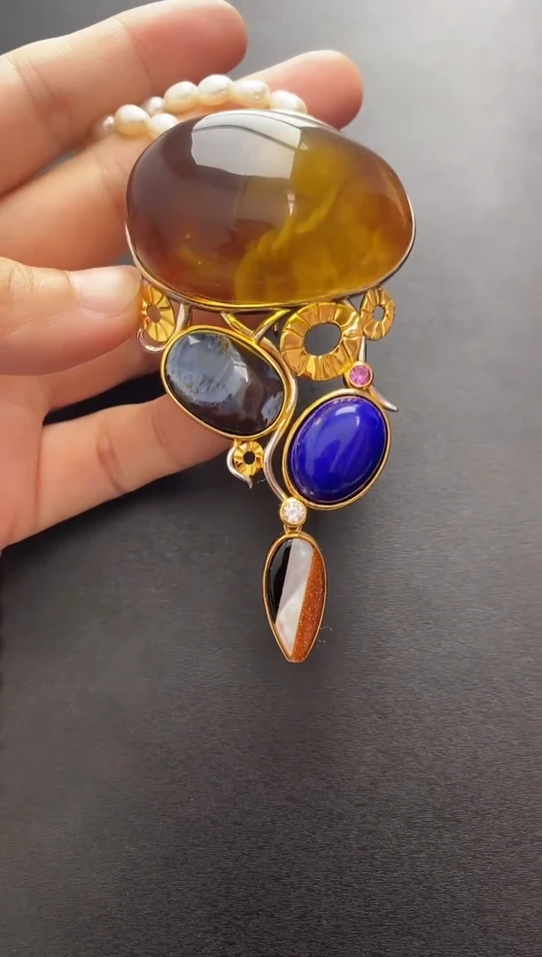 裸石琥珀未镶嵌吊坠