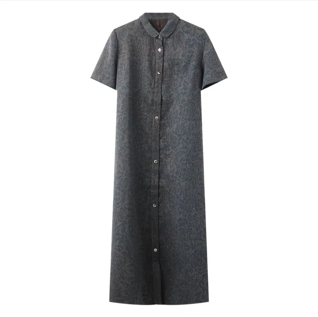 香云纱冠乐绉连衣裙238153清仓