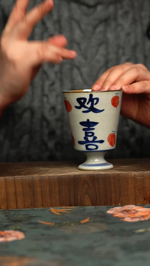 杯釉下彩手工手绘同款陶器