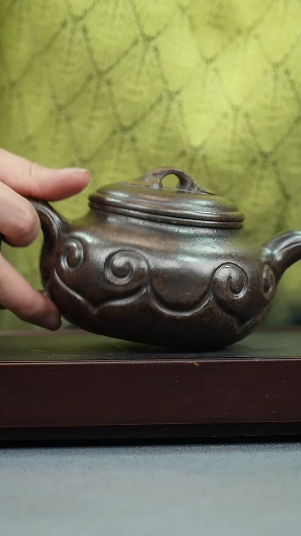 【闪购商品】紫砂茶壶古乌泥 仿古如意 光素