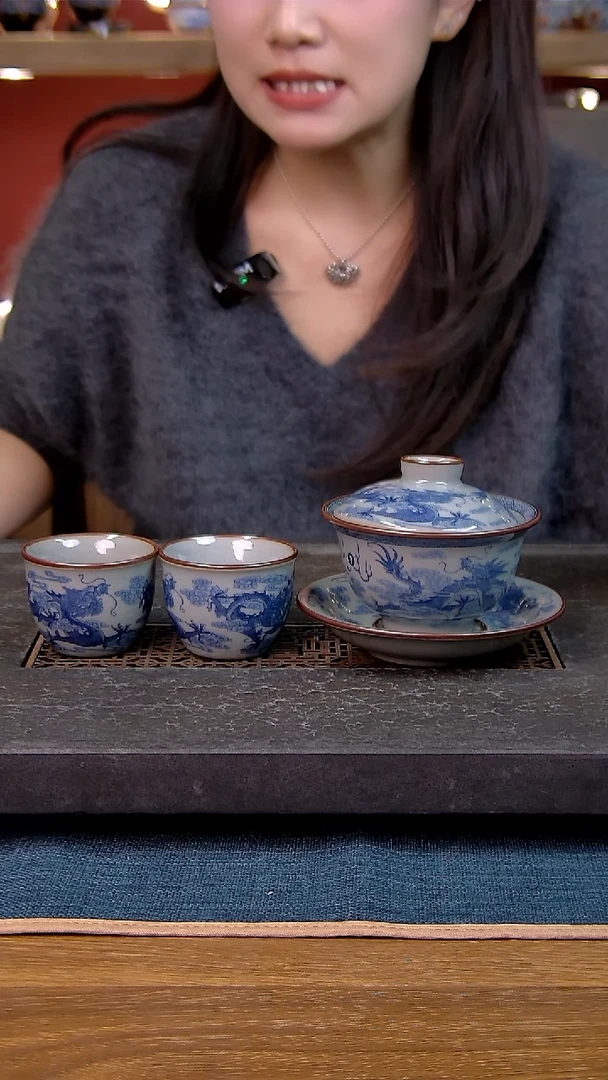 简装家用款3件套 老陶泥开片纹陶瓷茶具