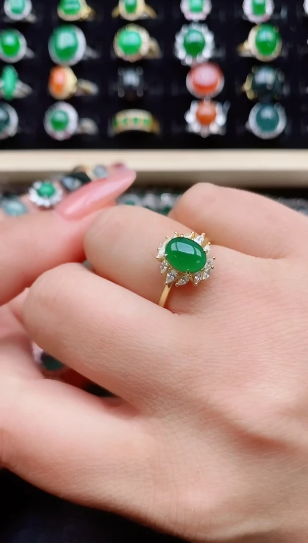 【闪购商品】翡翠戒指银S925镶嵌32321