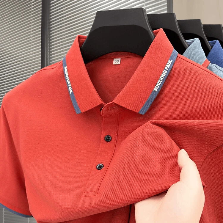 John Bunni潮流纯色短袖男士POLO衫夏季时尚翻领商务休闲半袖T恤