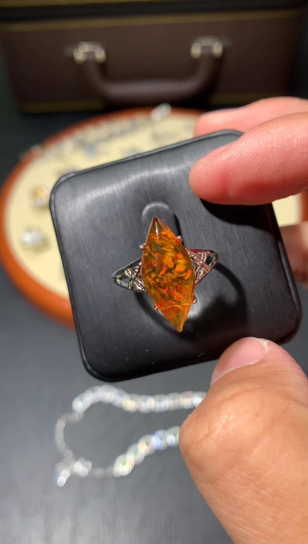 未镶嵌琥珀戒指F19【多样性发其一】