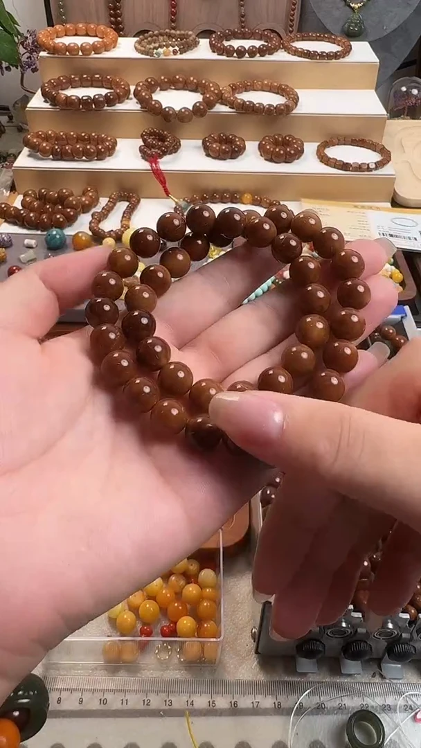 库克手串特级精挑卡10圆珠双圈素圈