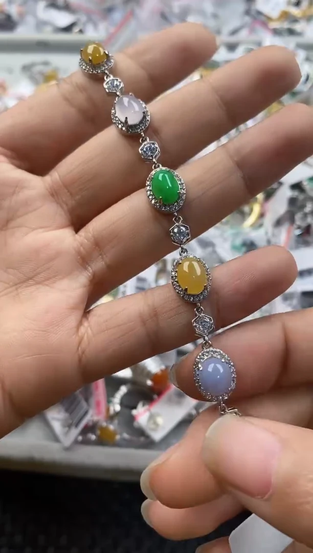 银S925镶嵌戒指翡翠444---2