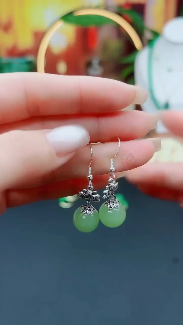 玛瑙/玉髓耳饰银S925镶嵌427