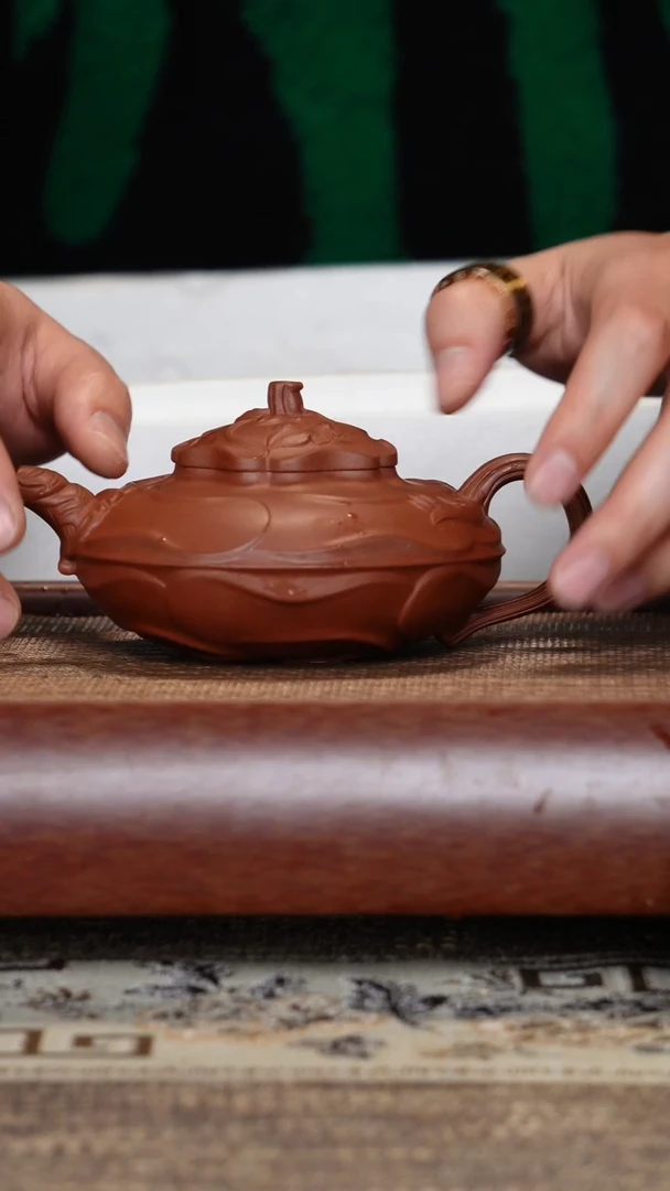 【闪购商品】紫砂茶壶风卷葵底槽清半手工