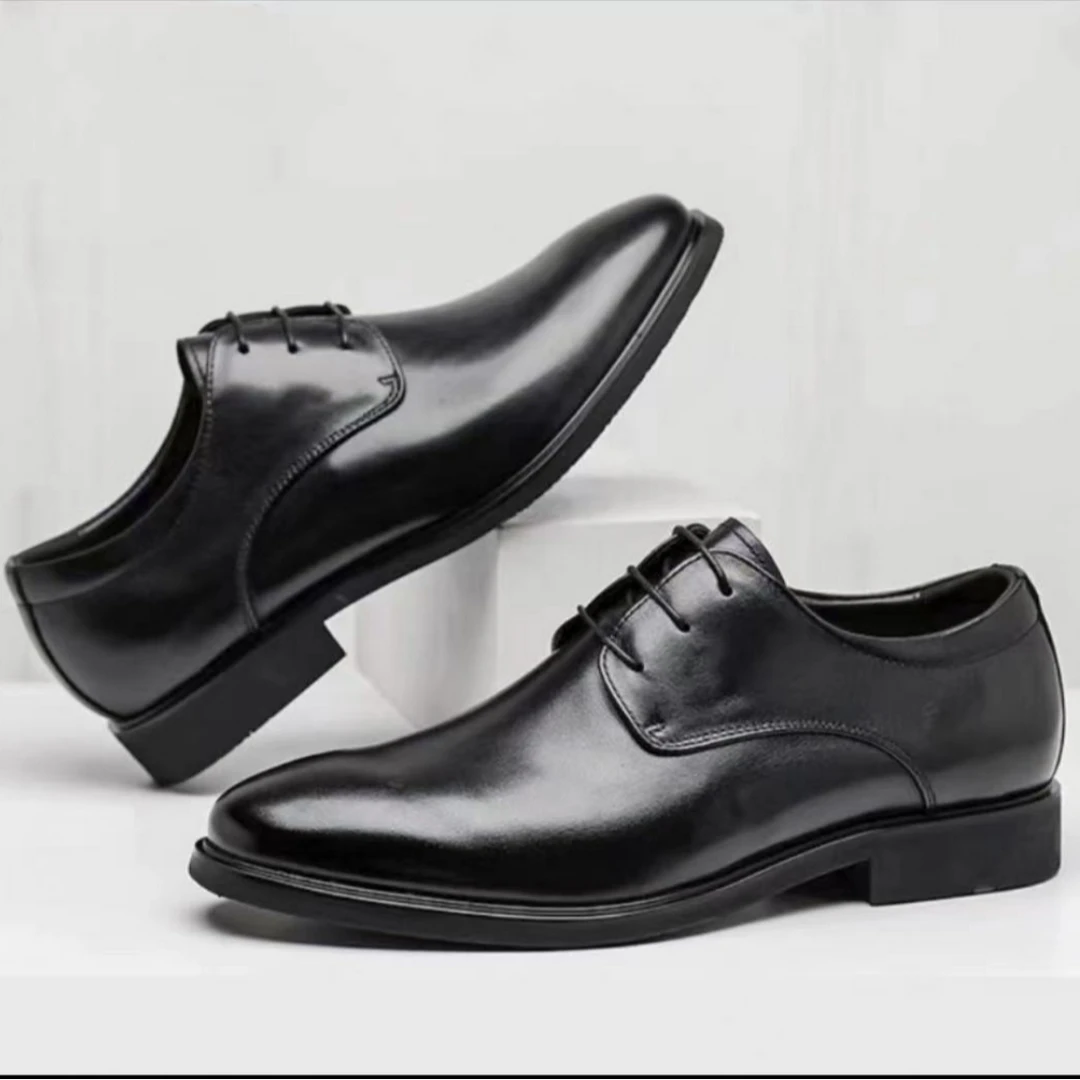皮鞋男夏季2025新款真皮商务正装布洛克雕花休闲男德比鞋