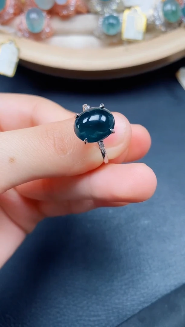 【闪购商品】翡翠戒指银S925镶嵌翡翠