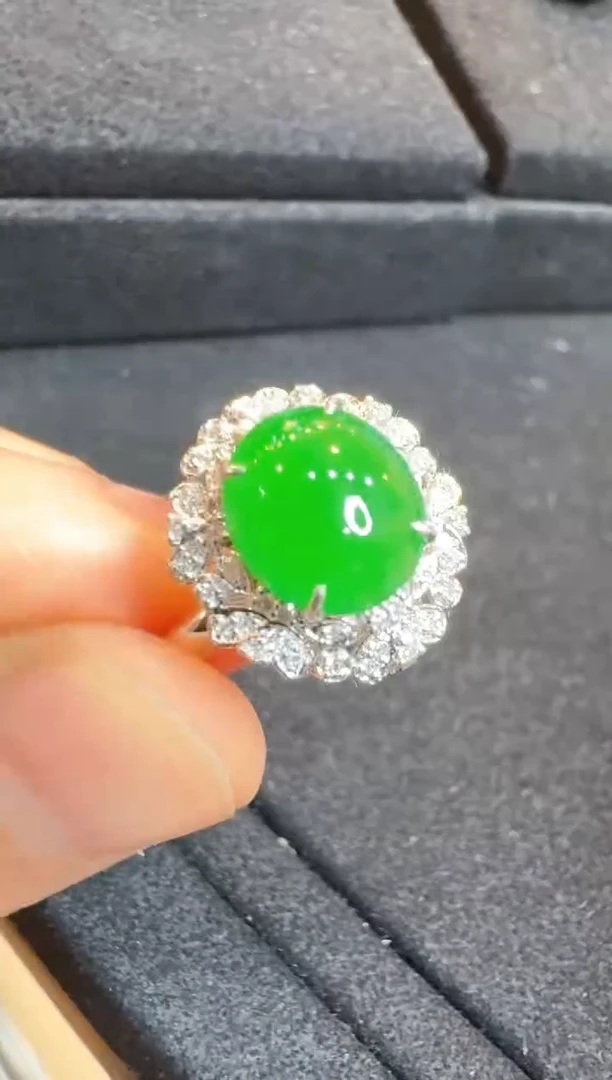 翡翠戒指18K金镶嵌多样性团购发一件