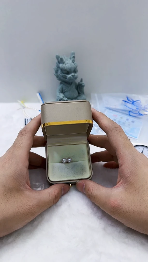 银S925镶嵌海水珍珠DA珍珠耳饰  ss203