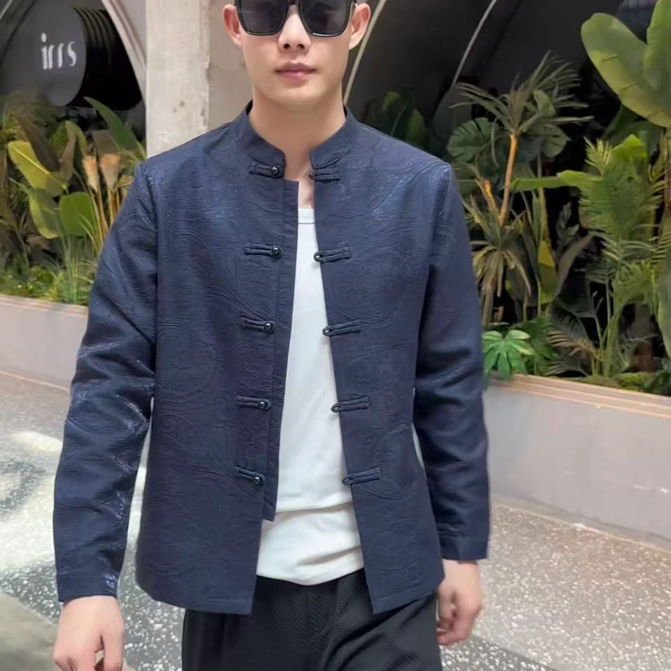 262908 178男士新款时尚潮流休闲唐装外套