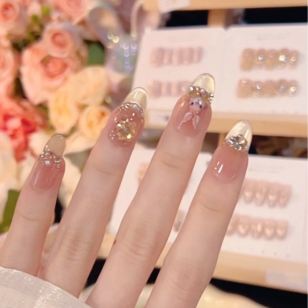 金兔来财手工穿戴甲片2025新款高级感气质显白猫眼短款网红指甲片