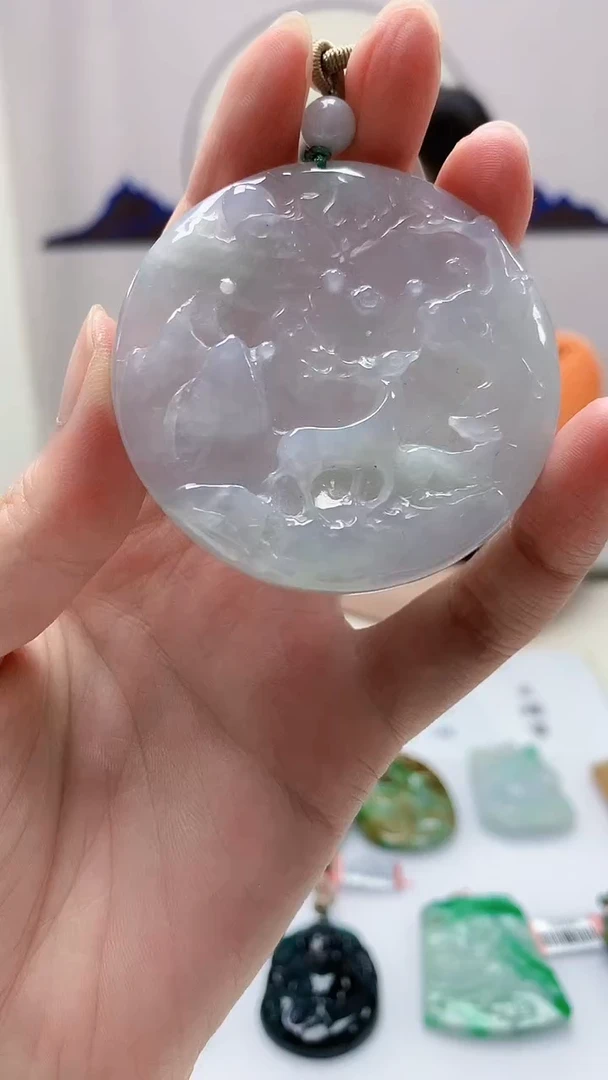 定制翡翠未镶嵌4852zm-毛货挂件龙牌36