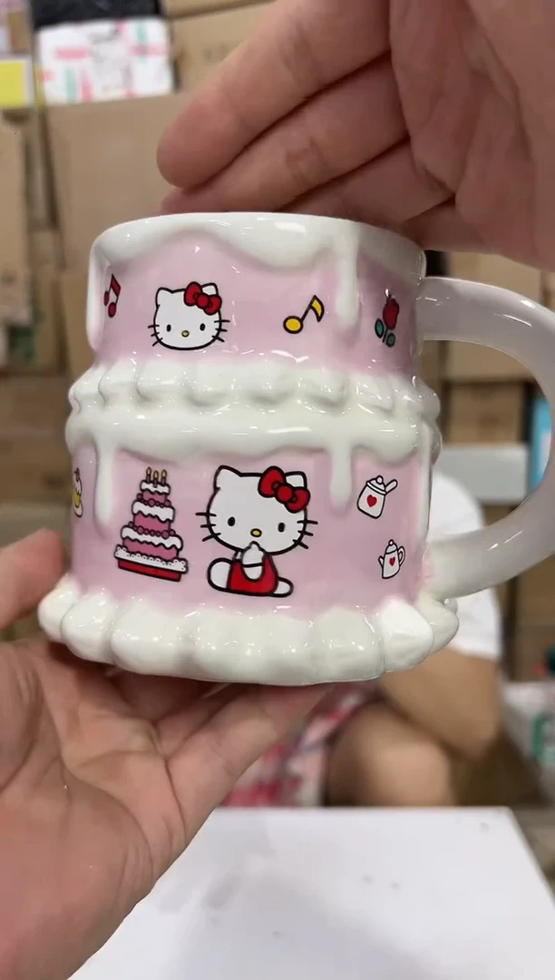 瓷片kt猫双层蛋糕水杯