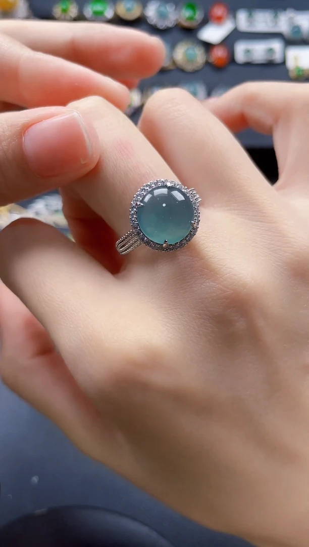 【闪购商品】翡翠戒指银S925镶嵌76987698