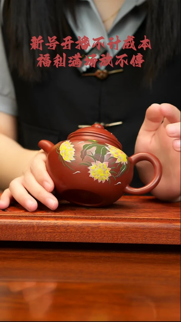 茶壶紫砂宜兴紫砂 掇只壶 昙花
