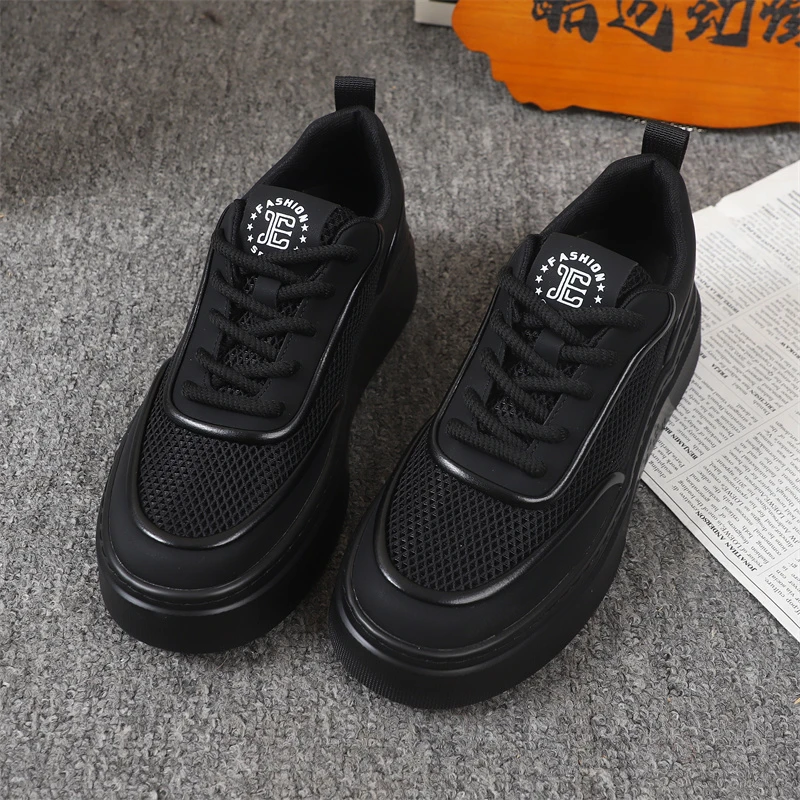 夏季青春潮男鞋潮牌时尚休闲网面透气板鞋厚底舒适休闲鞋百搭男鞋